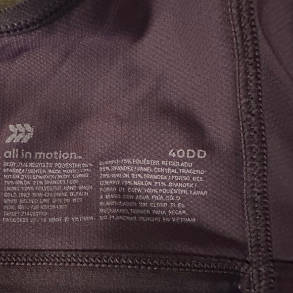 All in Motion Gently Used 40DD (Runs Small)  Full Support Sports Bra in Purple - Picture 6 of 8